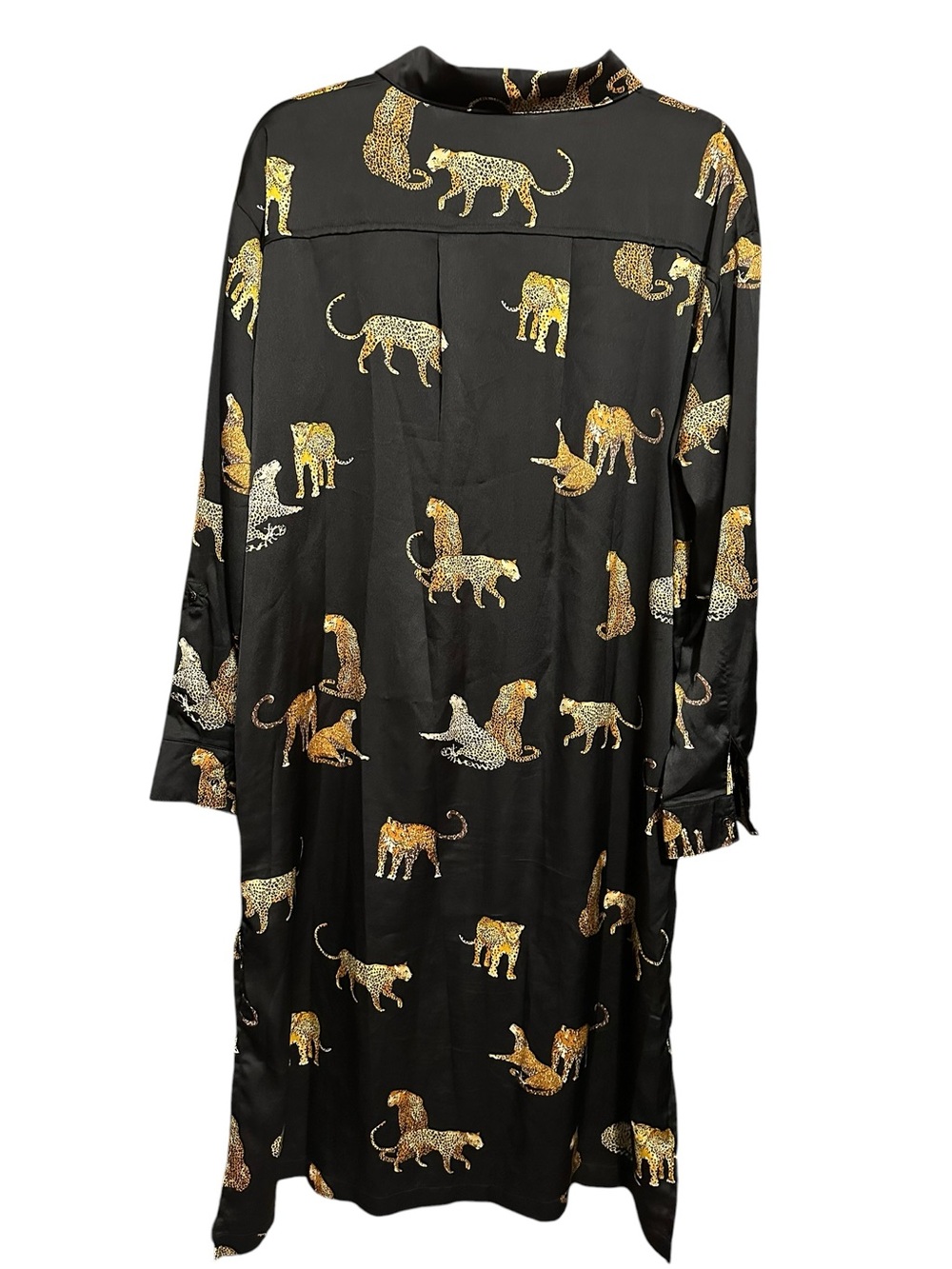 Umgee Black Shirt Dress with  Leopard Print Size L - Picture 3 of 9